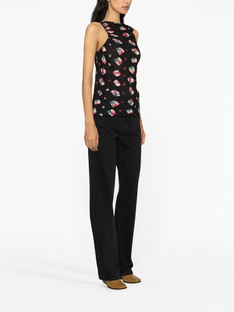 Black Fia Nocturne-print Top