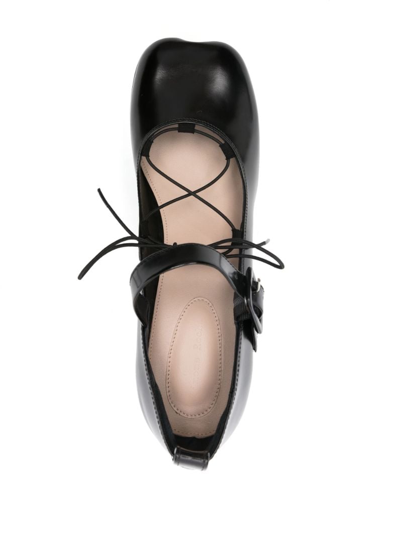 Black 120 Leather Platform Pumps