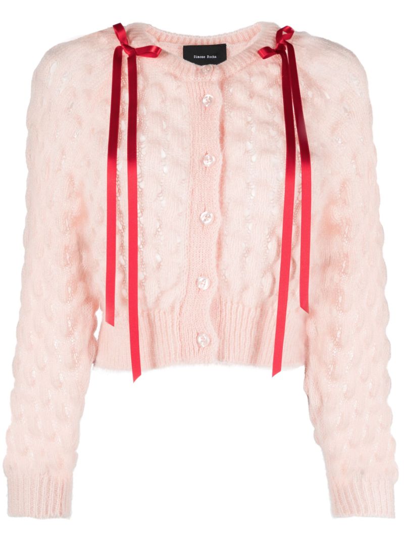 Pink Bow Detail Cardigan