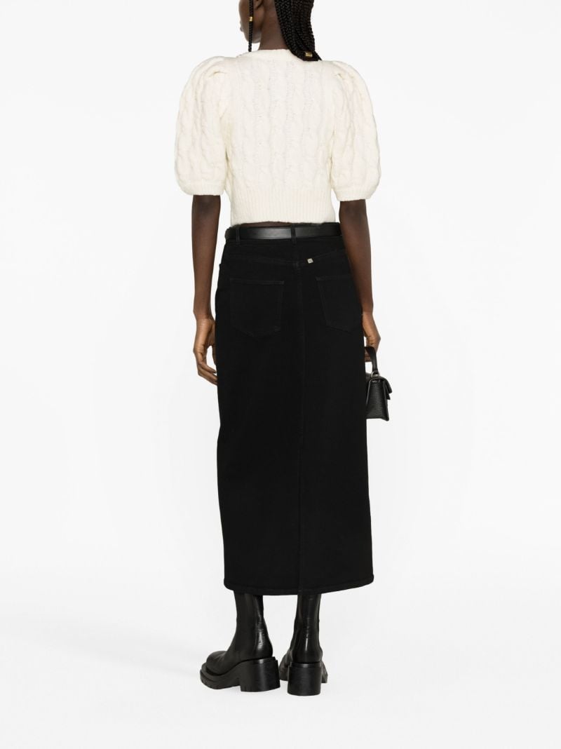 Neutral Cable-knit Cropped Cardigan
