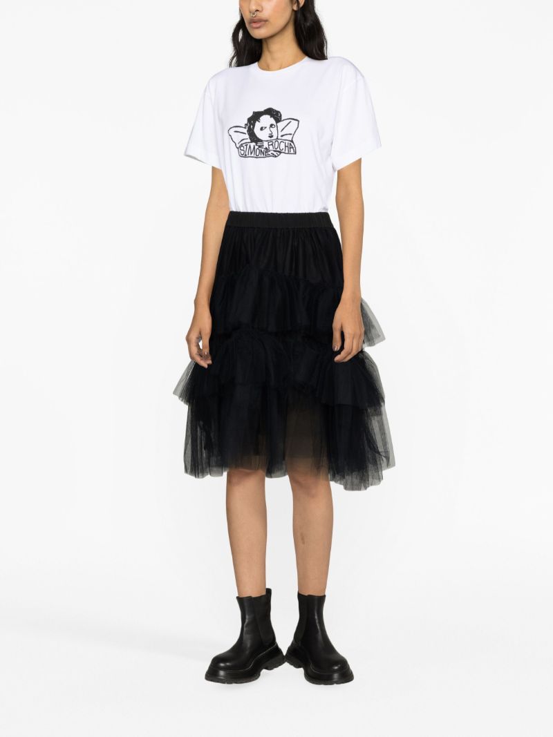 Black Tulle A-line Skirt