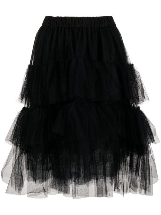 Black Tulle A-line Skirt