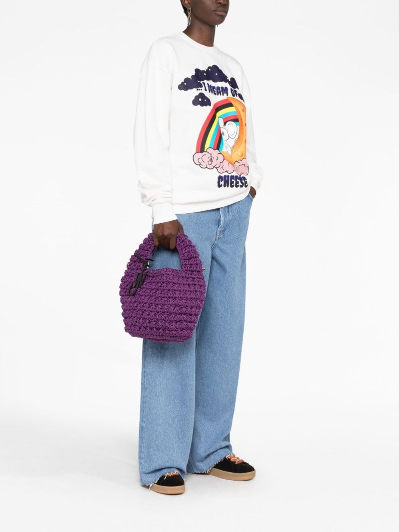 Purple Popcorn Large Tote Bag