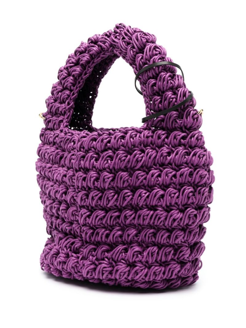 Purple Popcorn Large Tote Bag