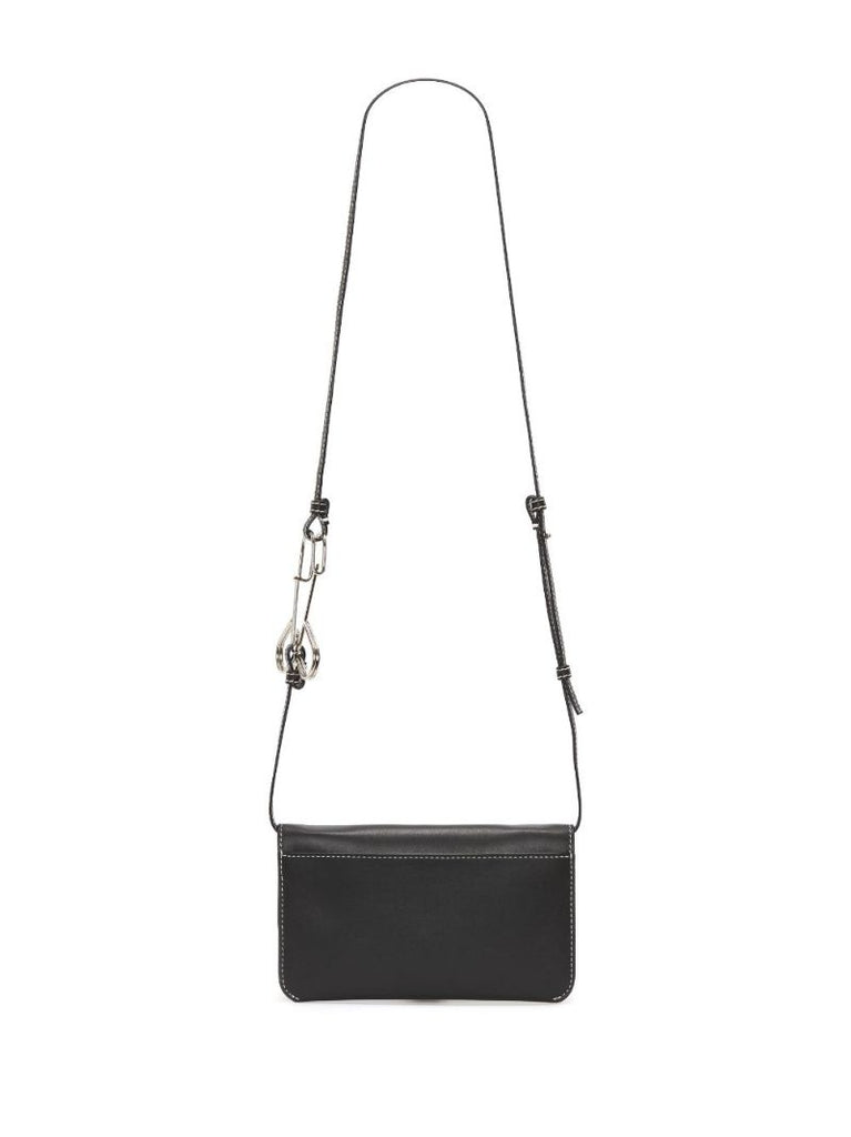 Black Logo Leather Phone Pouch