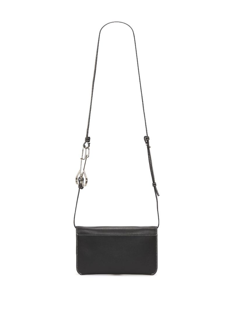 Black Logo Leather Phone Pouch