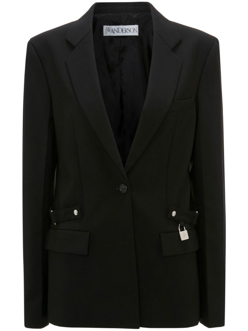 Black Padlock Single-breasted Blazer