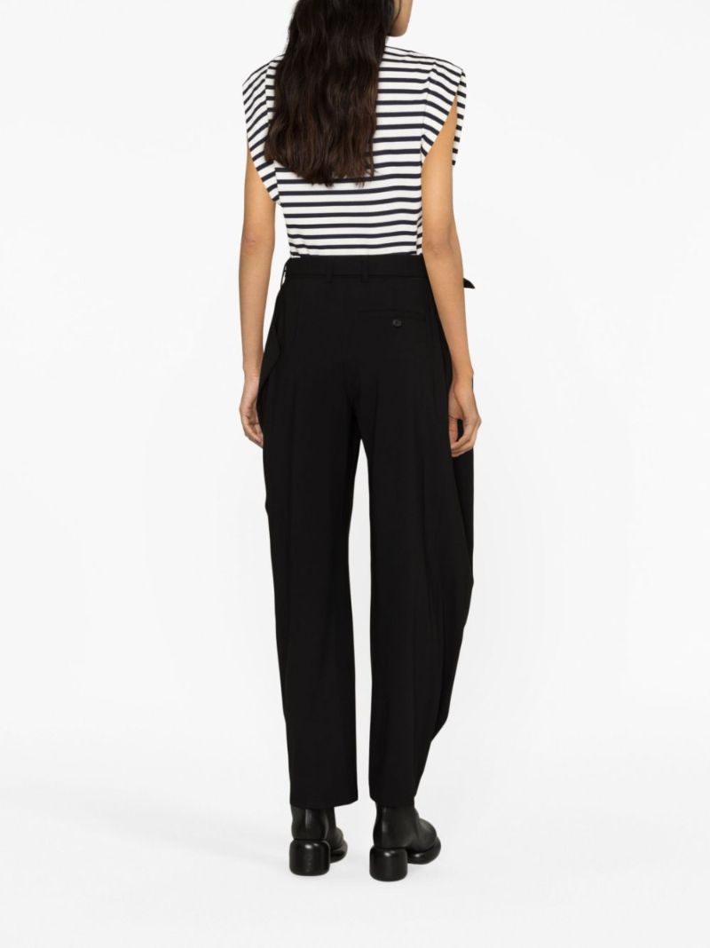 Black Belted Wool Trousers