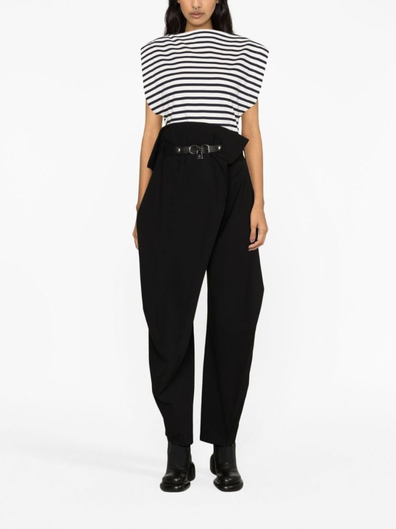 Black Belted Wool Trousers