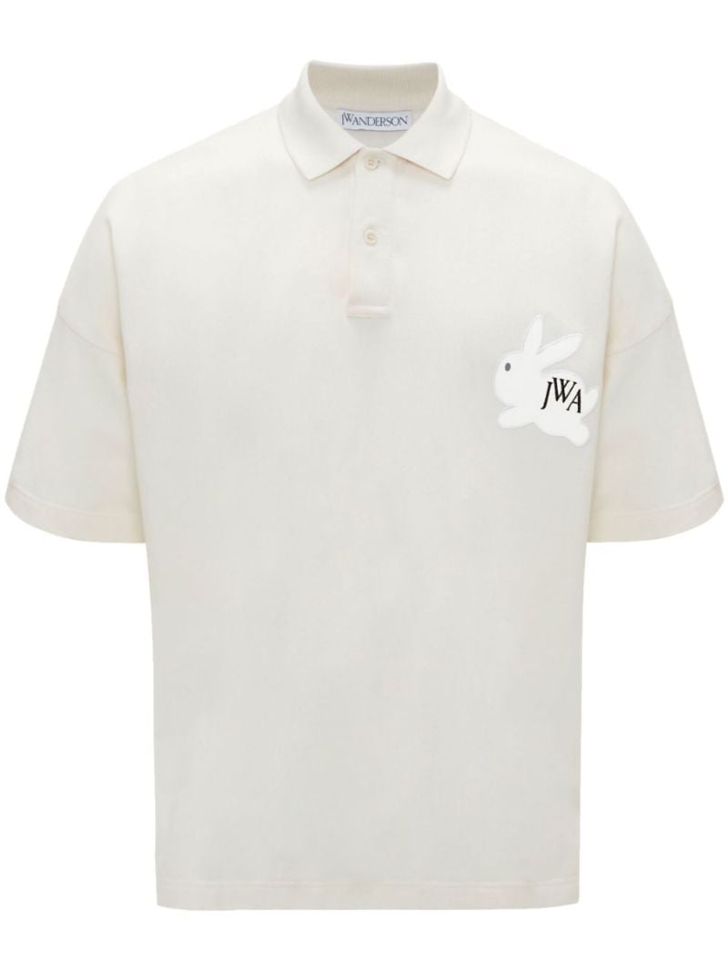 White Logo-embroidered Polo Shirt