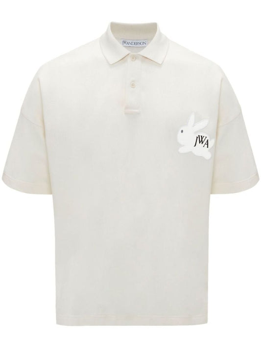 White Logo-embroidered Polo Shirt