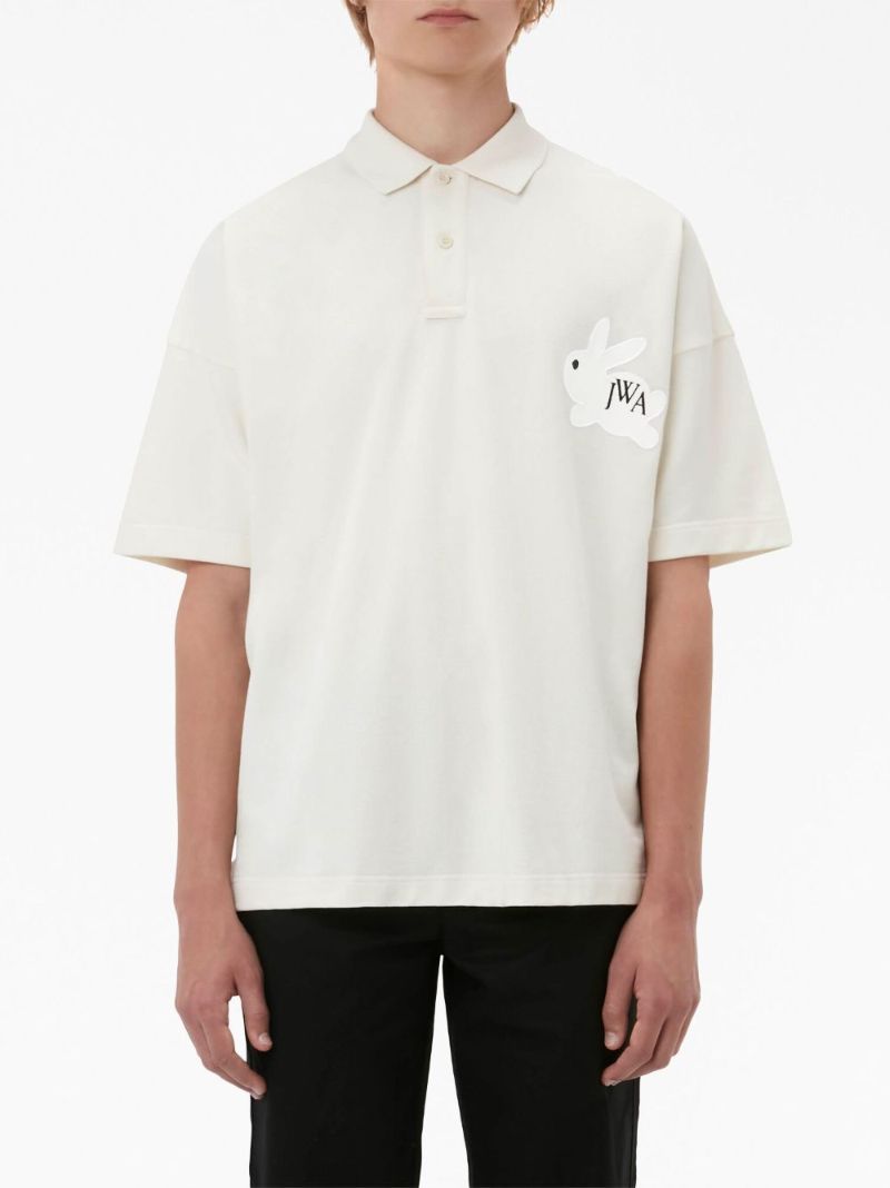 White Logo-embroidered Polo Shirt
