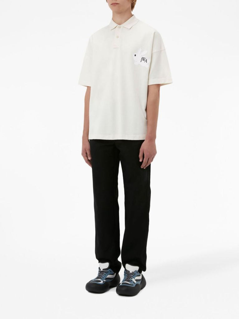 White Logo-embroidered Polo Shirt