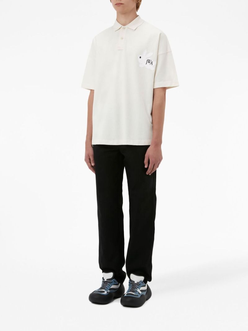 White Logo-embroidered Polo Shirt