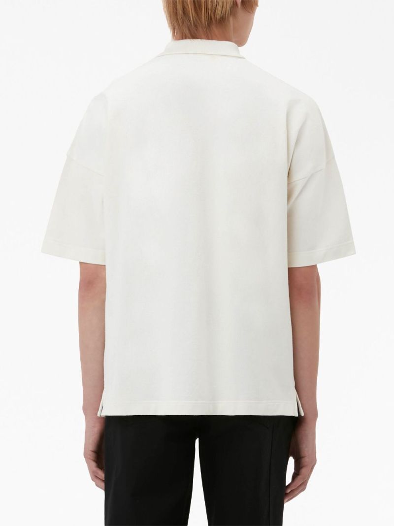 White Logo-embroidered Polo Shirt