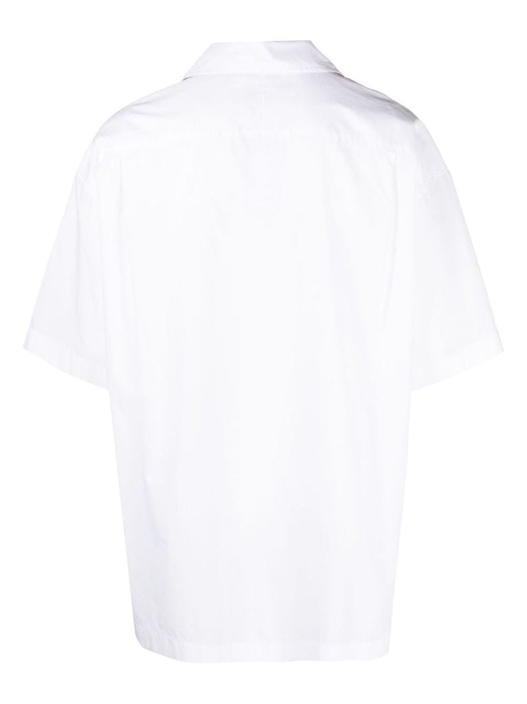 White Printed Short-sleeve Shirt