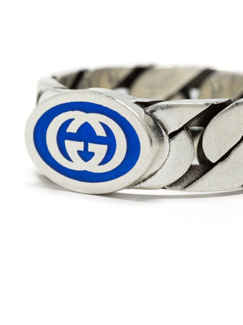 Sterling Silver Interlocking G Chain Ring