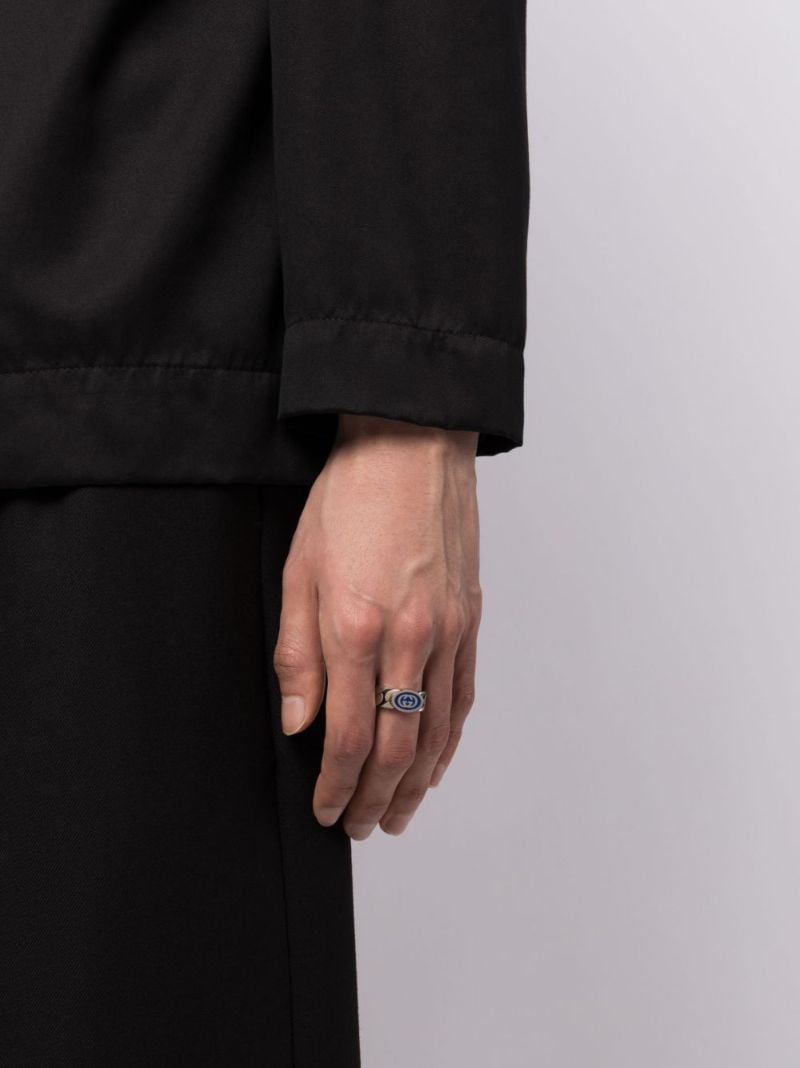 Sterling Silver Interlocking G Chain Ring