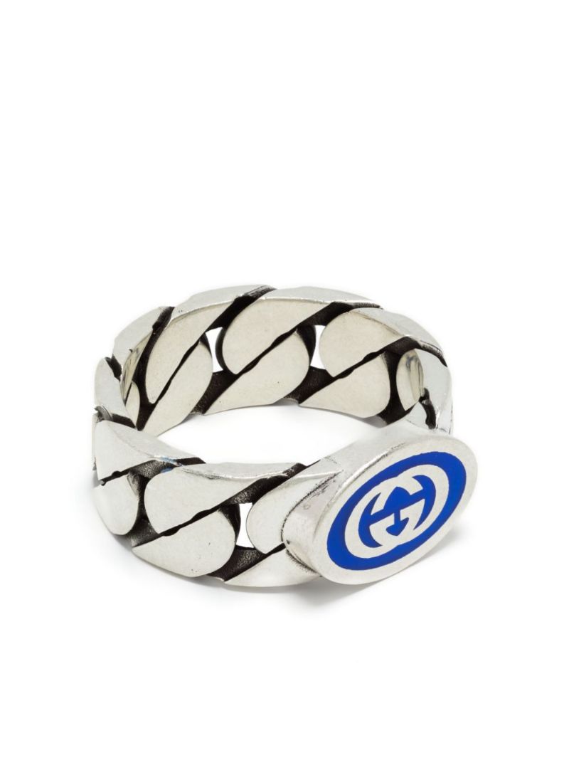 Sterling Silver Interlocking G Chain Ring