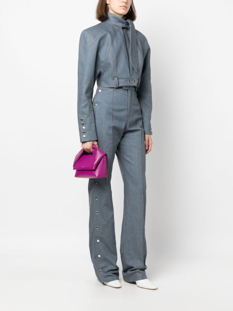 Purple Twister Medium Leather Top Handle Bag