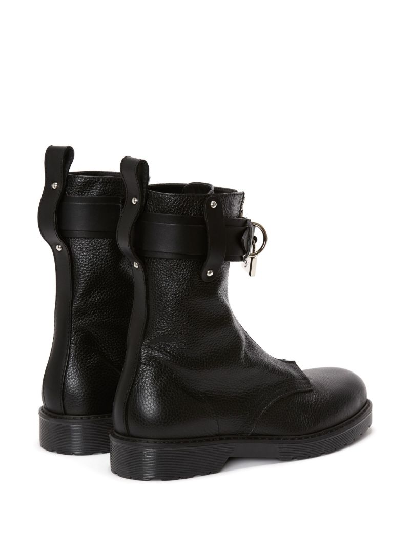 Black Padlock Combat Boots