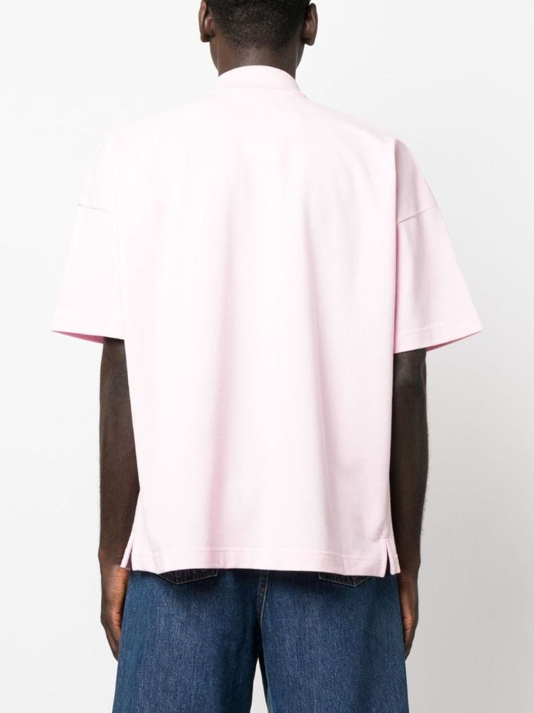 White Graphic-print Cotton Polo Shirt
