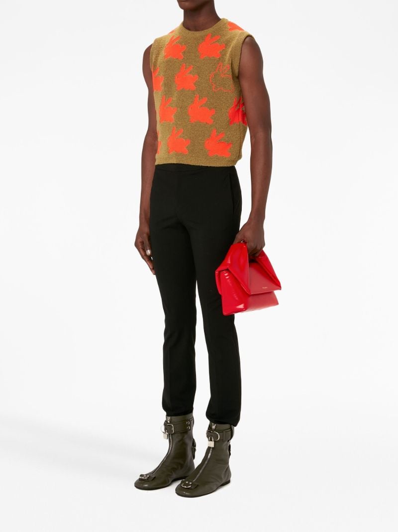 Brown Bunny Print Knitted Vest