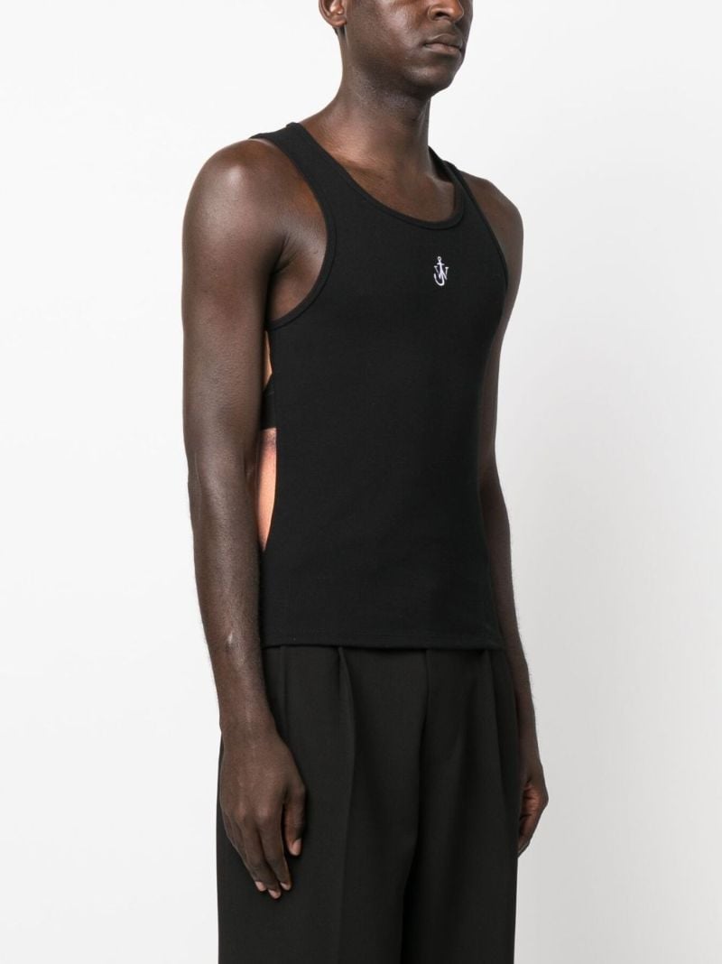Black Logo-embroidered Tank Top