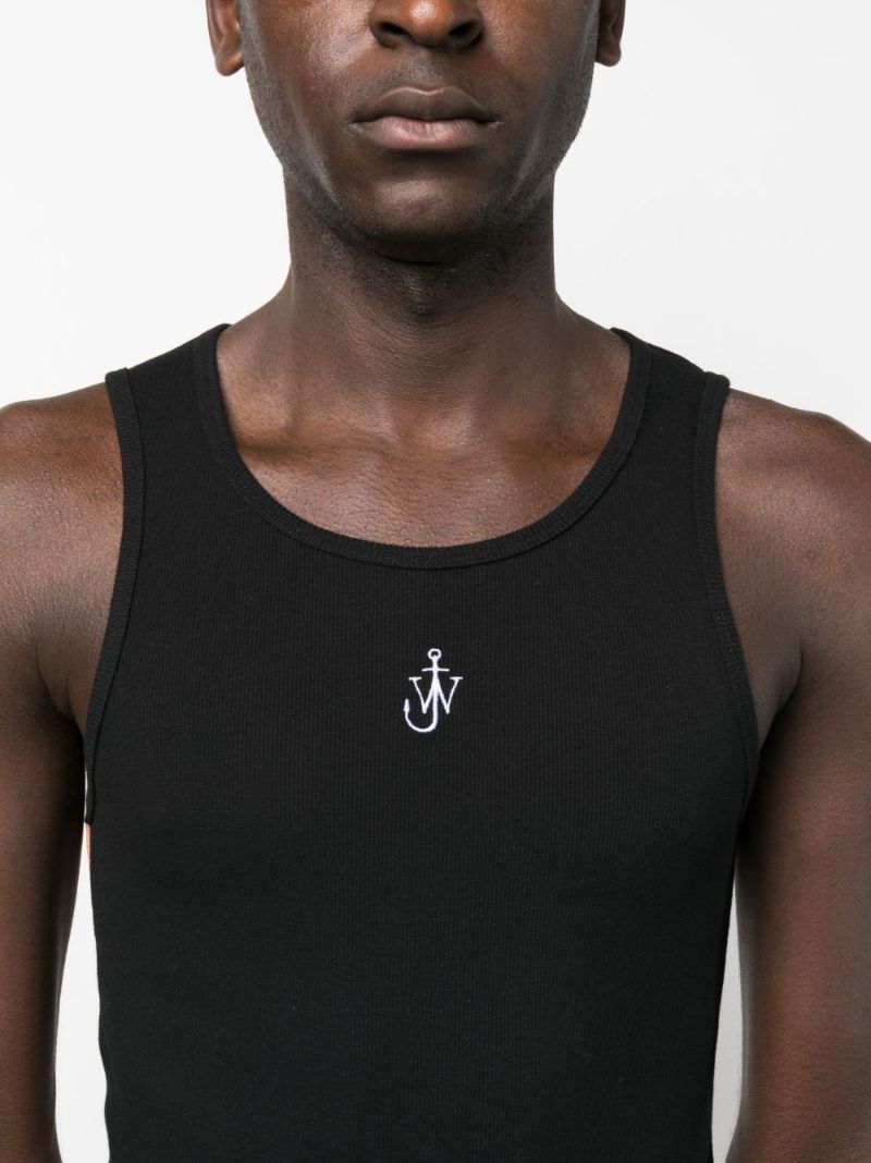 Black Logo-embroidered Tank Top