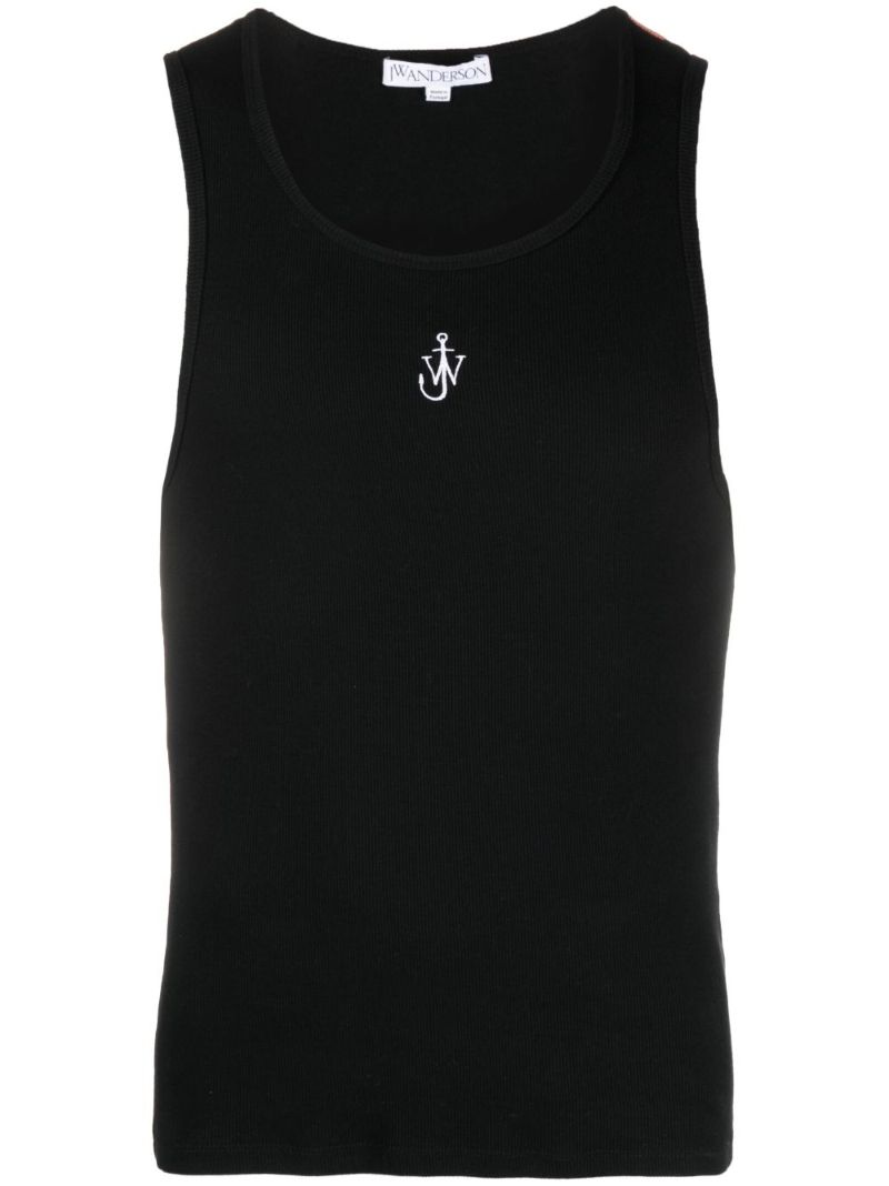 Black Logo-embroidered Tank Top