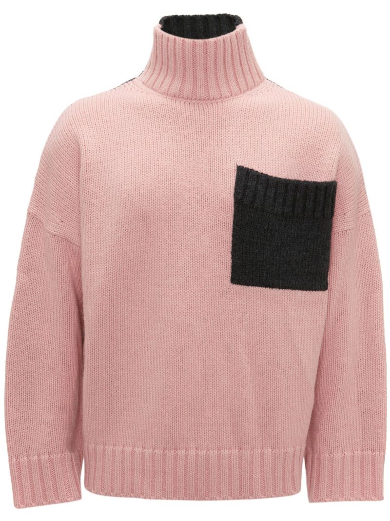 Pink High-neck Sweater