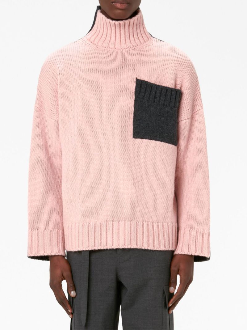 Pink High-neck Sweater