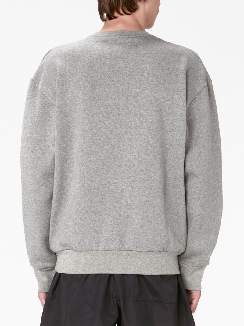 Grey Graphic Print Cotton Sweatshirt