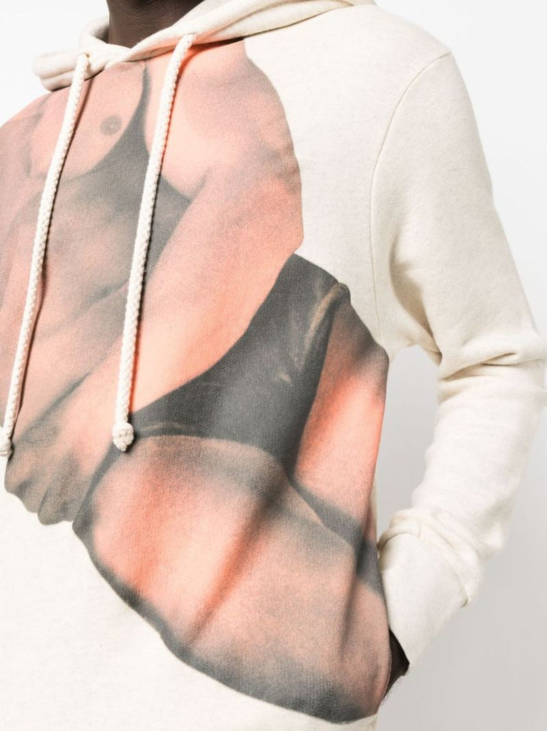 Neutral Graphic-print Cotton Hoodie