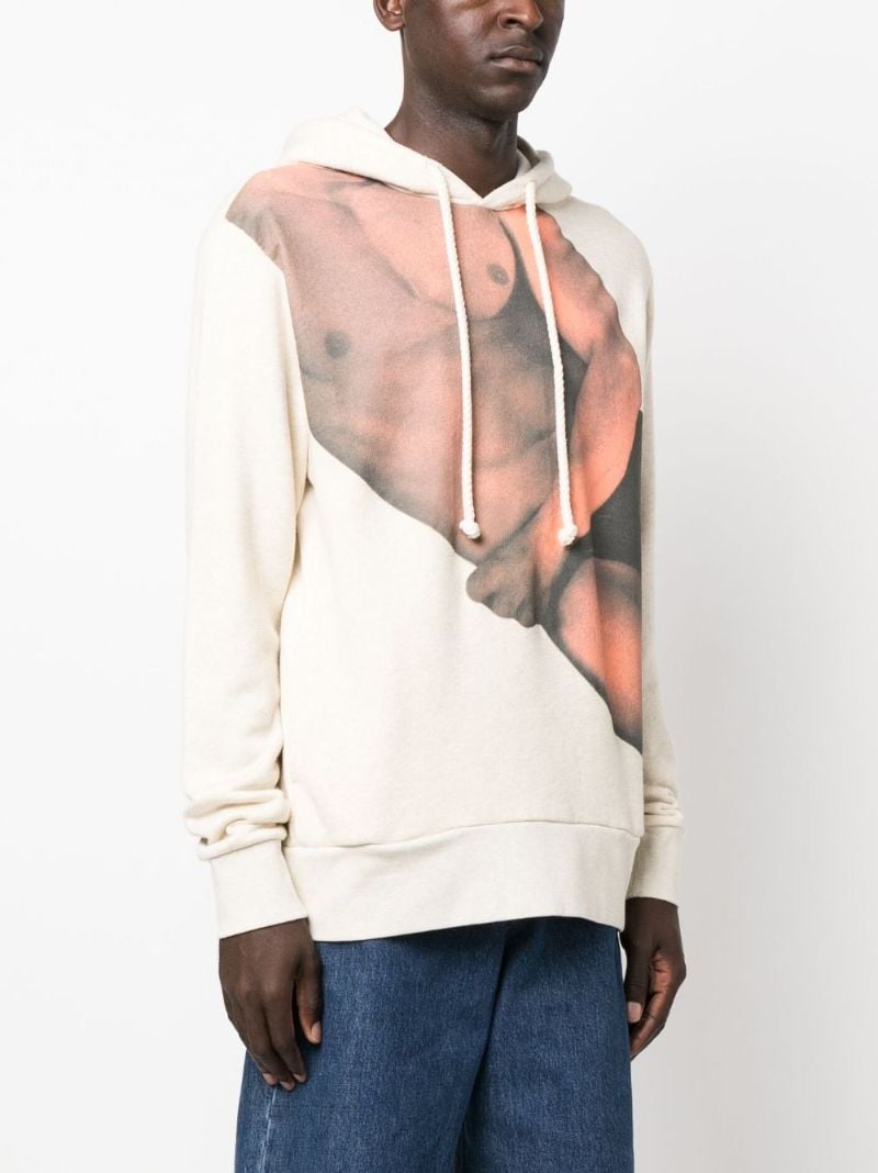 Neutral Graphic-print Cotton Hoodie