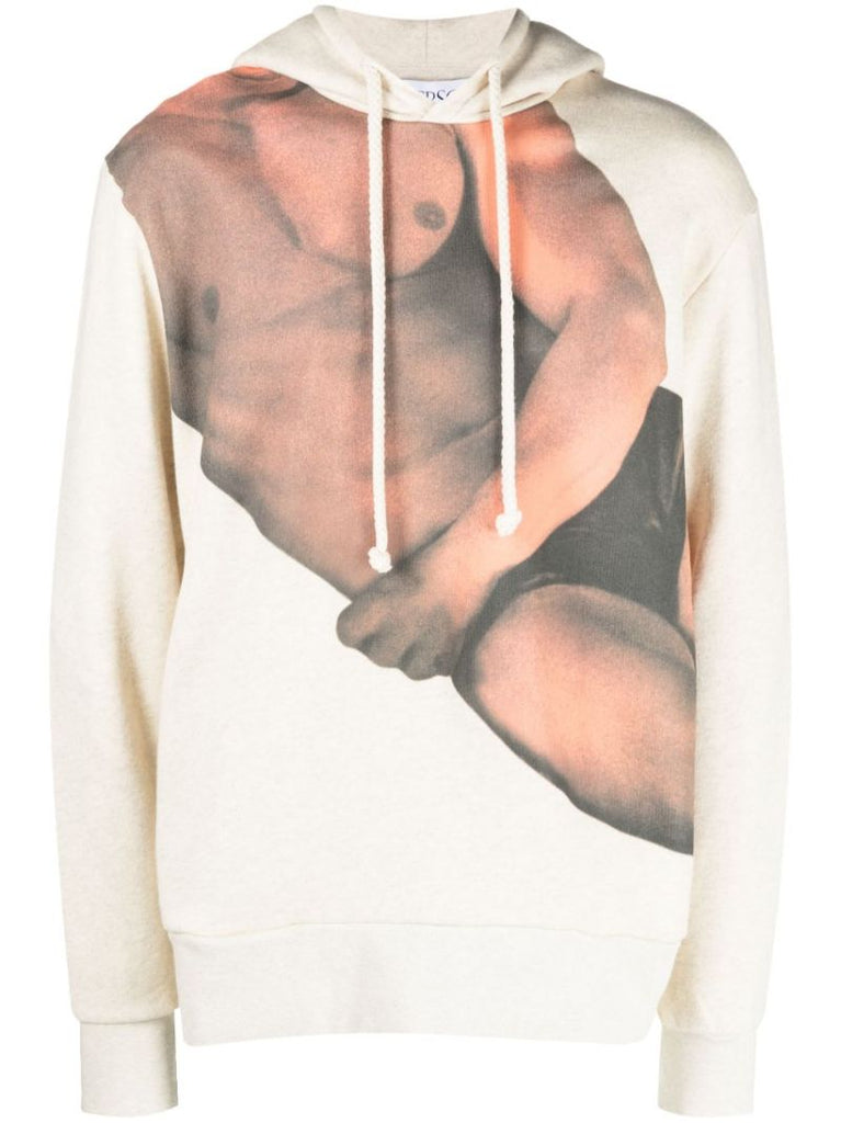 Neutral Graphic-print Cotton Hoodie