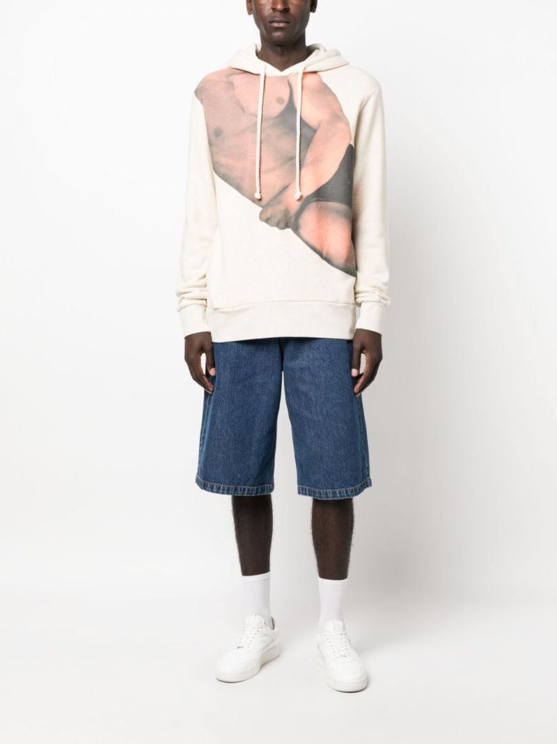 Neutral Graphic-print Cotton Hoodie