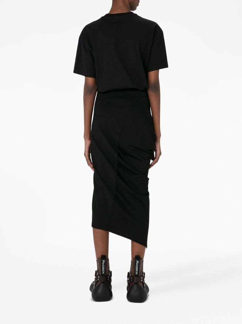 Black Asymmetric Draped Skirt