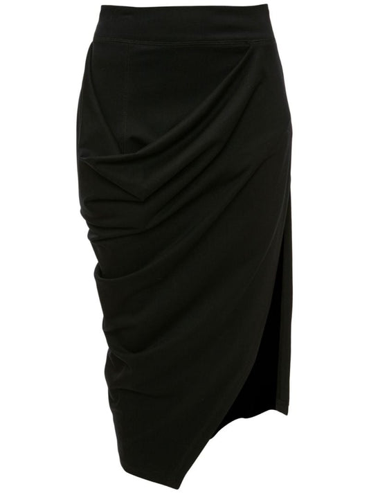 Black Asymmetric Draped Skirt