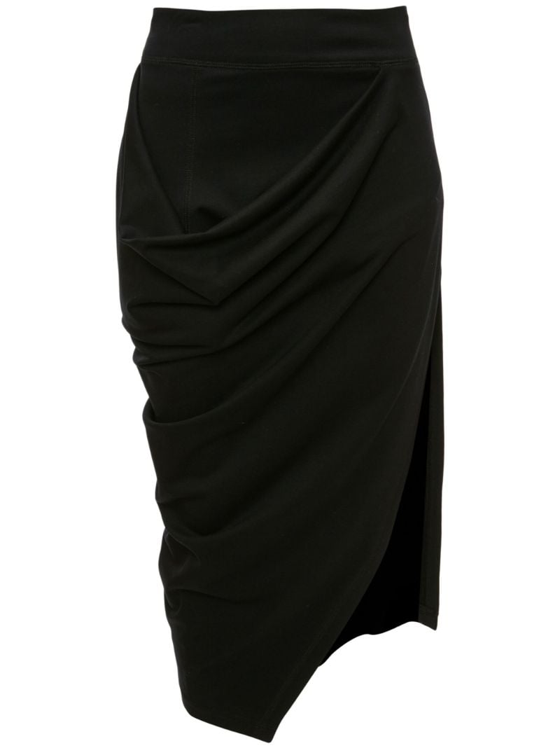 Black Asymmetric Draped Skirt