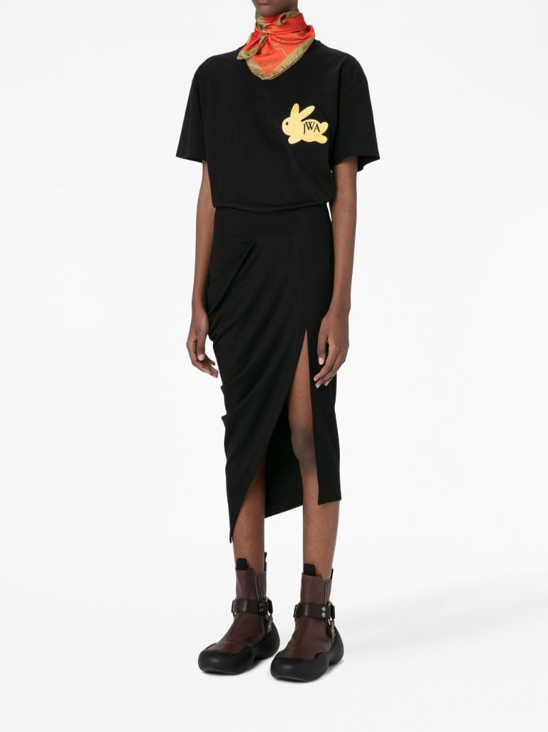 Black Asymmetric Draped Skirt