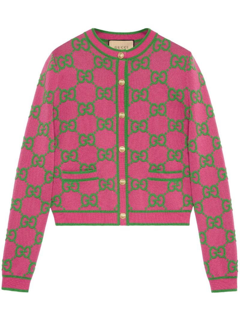 Pink Gg Supreme Jacquard Cardigan
