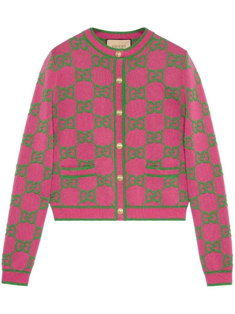 Pink Gg Supreme Jacquard Cardigan