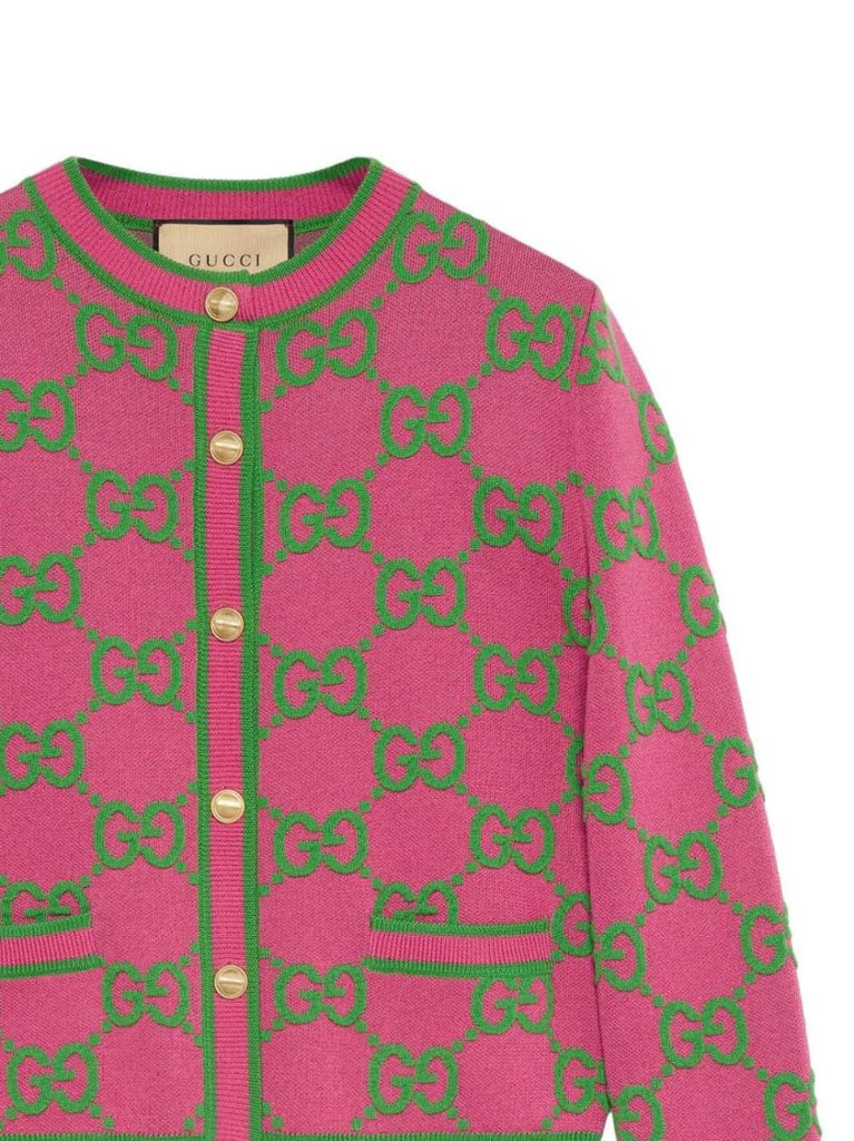 Pink Gg Supreme Jacquard Cardigan