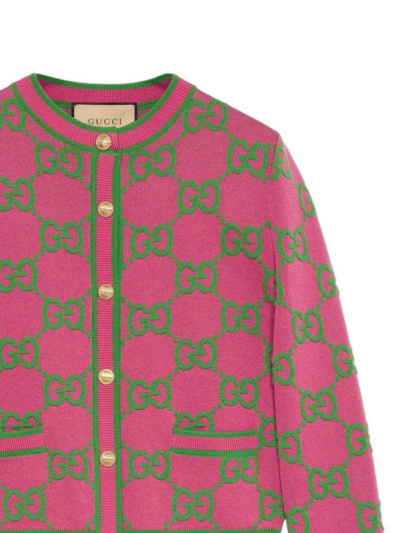 Pink Gg Supreme Jacquard Cardigan