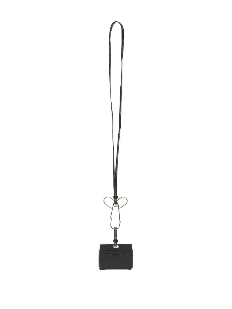 Black Logo Leather Card Holder