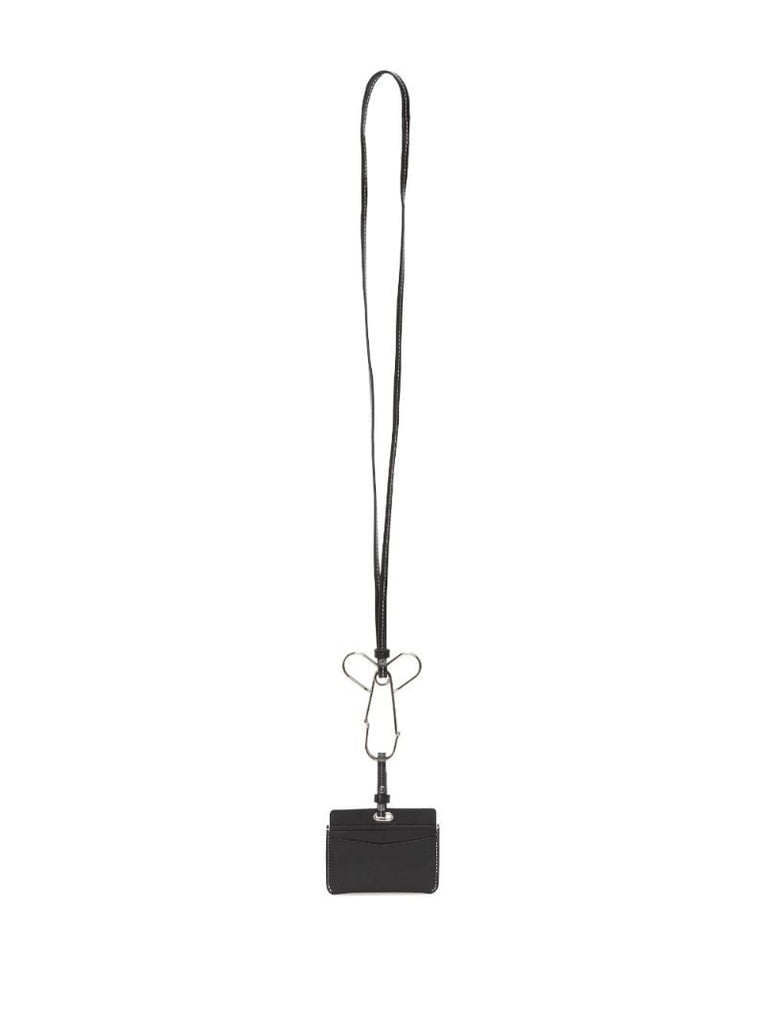 Black Logo Leather Card Holder