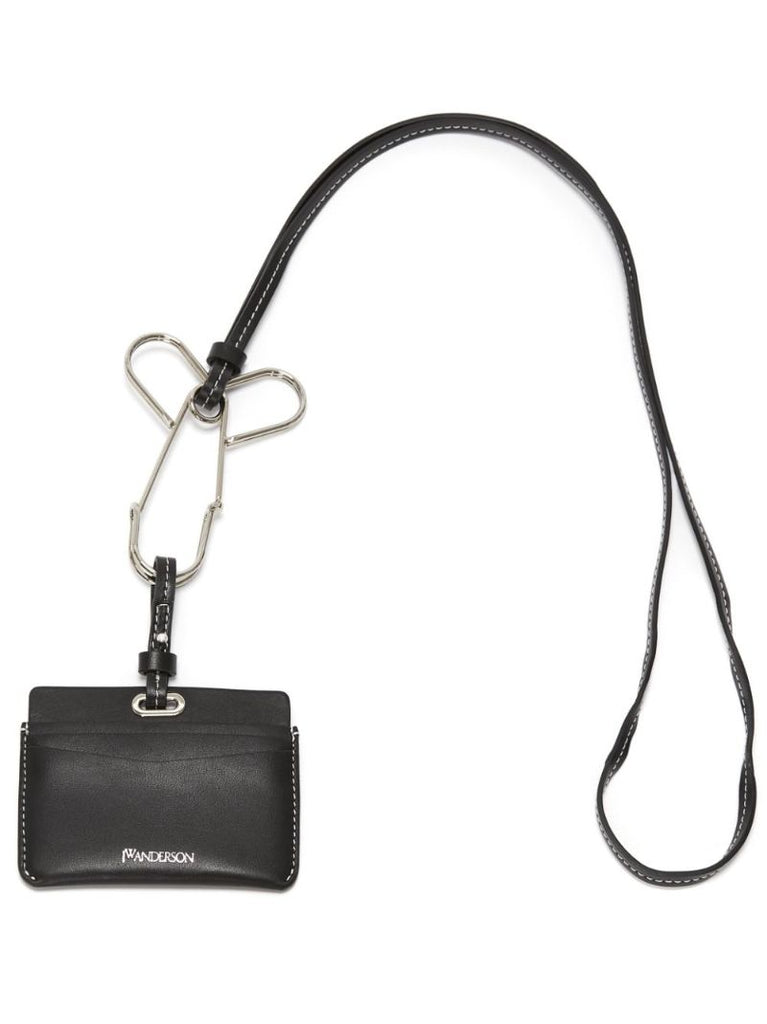 Black Logo Leather Card Holder