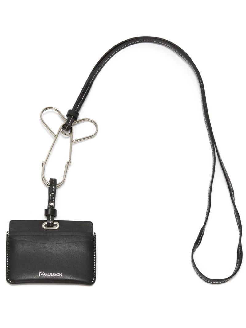 Black Logo Leather Card Holder