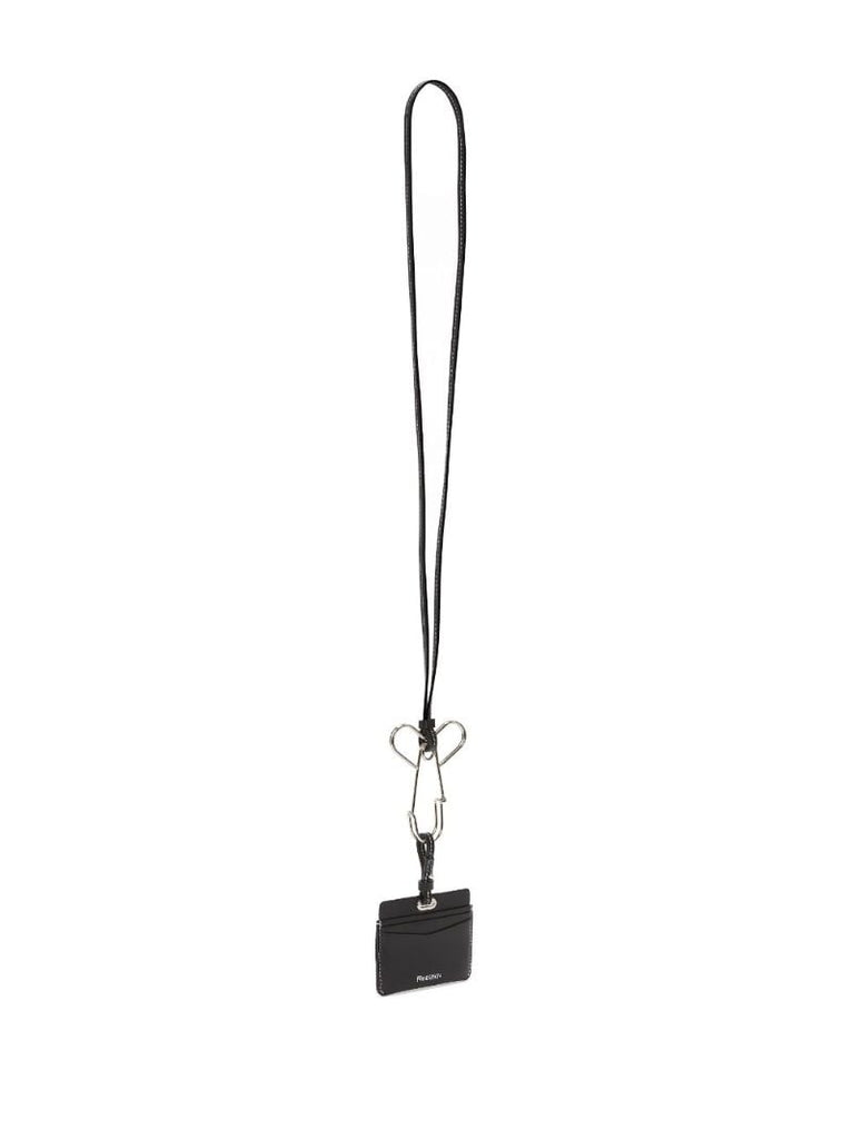 Black Logo Leather Card Holder